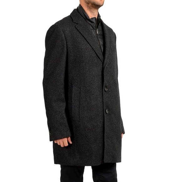 Hugo Boss Men's "Nadim4" Slim Fit Wool Two Tone Button Down Coat - Picture 2 of 8